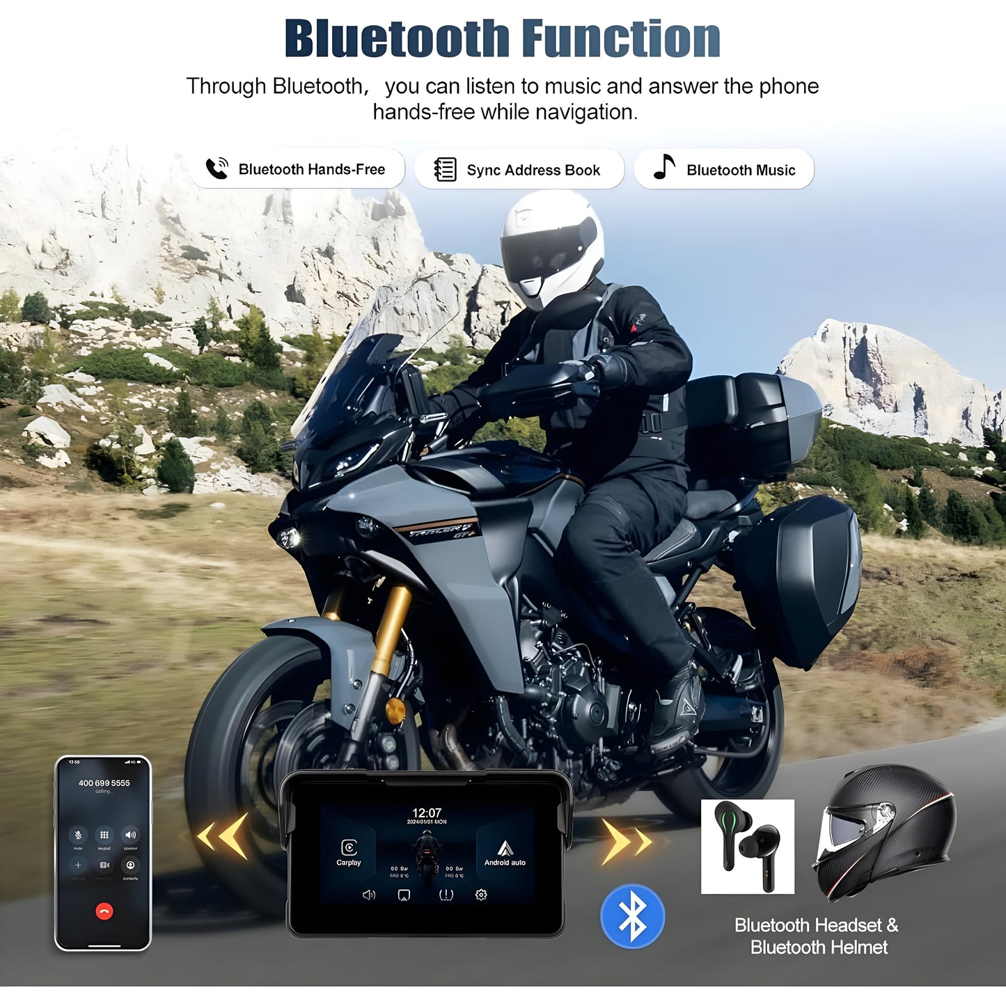 CAMECHO Navigatore Wireless Moto