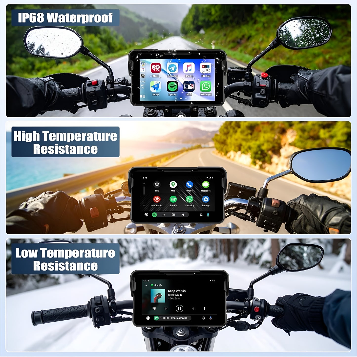 CAMECHO Navigatore Wireless Moto