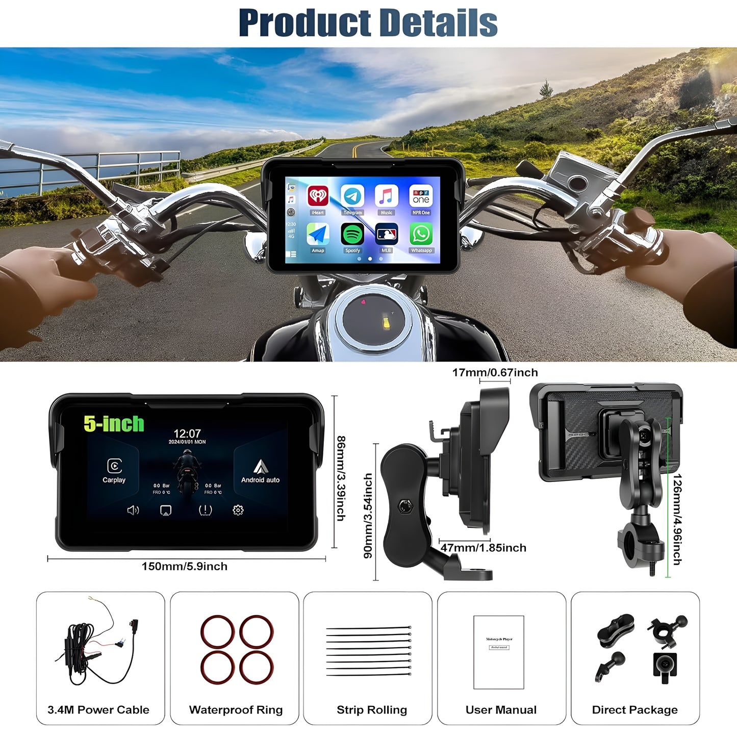 CAMECHO Navigatore Wireless Moto